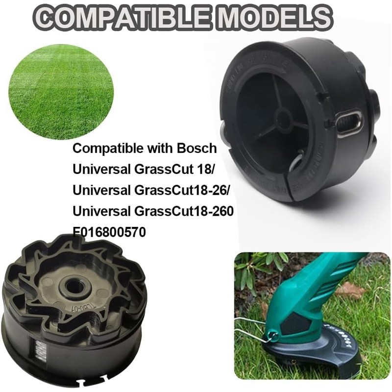 Pack of 4 grass trimmer thread spool, 1 trimmer cover,