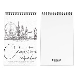 Inkdotpot Travel Perpetual Calendar, Important Dates to Remember- 6x9 Monthly and Daily Wall Hanging Journal for Special Days- Birthdays- Anniversaries Book Birthday Gift Planner Organizer