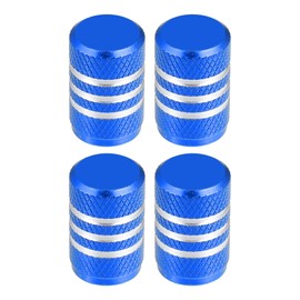 X AUTOHAUX Universal Tire Valve Stem Caps, 17mm, Aluminum Alloy, Blue, 4pcs
