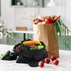 4 bolsas de la compra plegables con bolsa adjunta, negro,