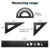 HARFINGTON 4pcs Triangular Ruler Set 20mm Aluminum Ruler Geometric Protractor