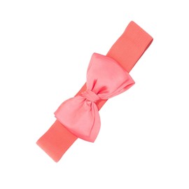 Banned 1950's Elasticated Bow Rockabilly Belt - Coral (Medium - UK 10-16)