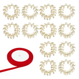 DHWEKU Corona Alloro Laurea Laurea Laurel Wreath Graduation Decoration Bomboniere Laurea Pendant with Satin Ribbon Pendant for Graduation Gift Packaging Graduation Decoration Pack of 12