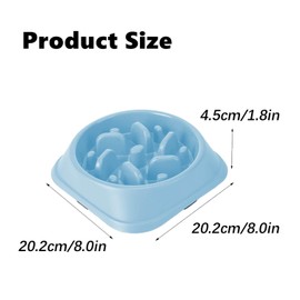 Fun Feeder Slow Bowl, Dog Slow Feeders Bowls Anti-Obesity&Choking&Overeating, Dog Puzzle Healthy Anti-Slip Lick Treat Bowls Dishes Maze Interactive Puzzle (Light Blue)