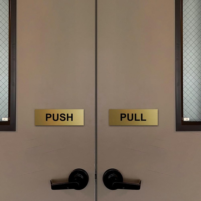 All Quality Classic Horizontal Push Pull Door Signs - Easy