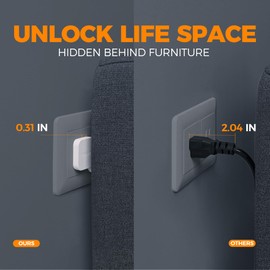 TESSAN Flat Plug Surge Protector Power Strip, TESSAN 5 ft Ultra Thin Extension Cord with 3 USB Wall Charger(1 USB C Port), 4 Outlets Slim Desk Charging Station for Travel, Office, Dorm Room Essentials