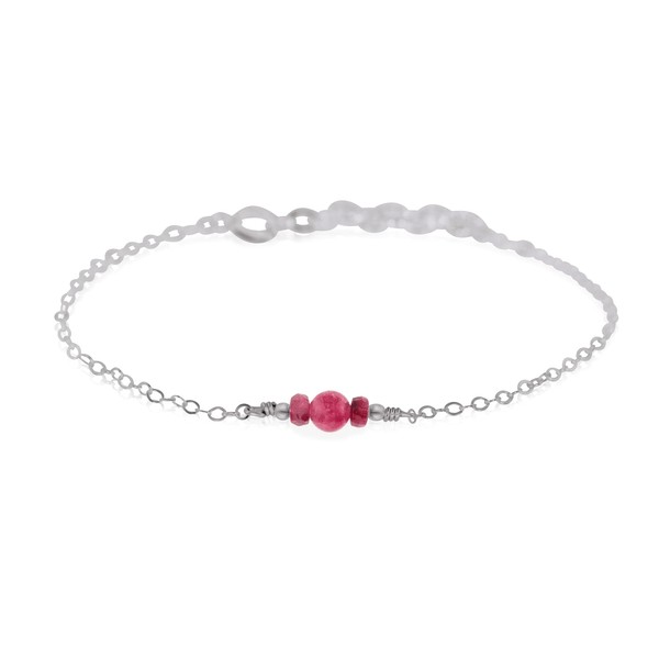 Ruby Dainty Anklet in Stainless Steel