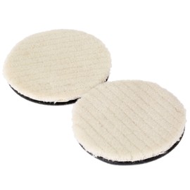 Dophee 4" Buffing Wool Pad Kit, Auto Woolen Polisher, 2Pcs Wool Disc Buffer Bonnet for Washing Cleaning Waxing Dusting