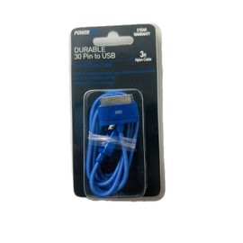 PowerXcel 30-Pin MFI 3-Foot USB Charging Cable - Purple