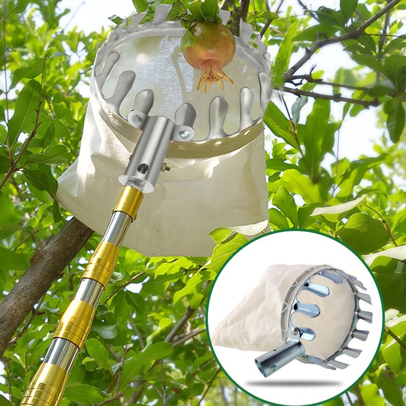 ProLeo Harvest Aid Fruit Picker with Fabric Bag, Apple Picker