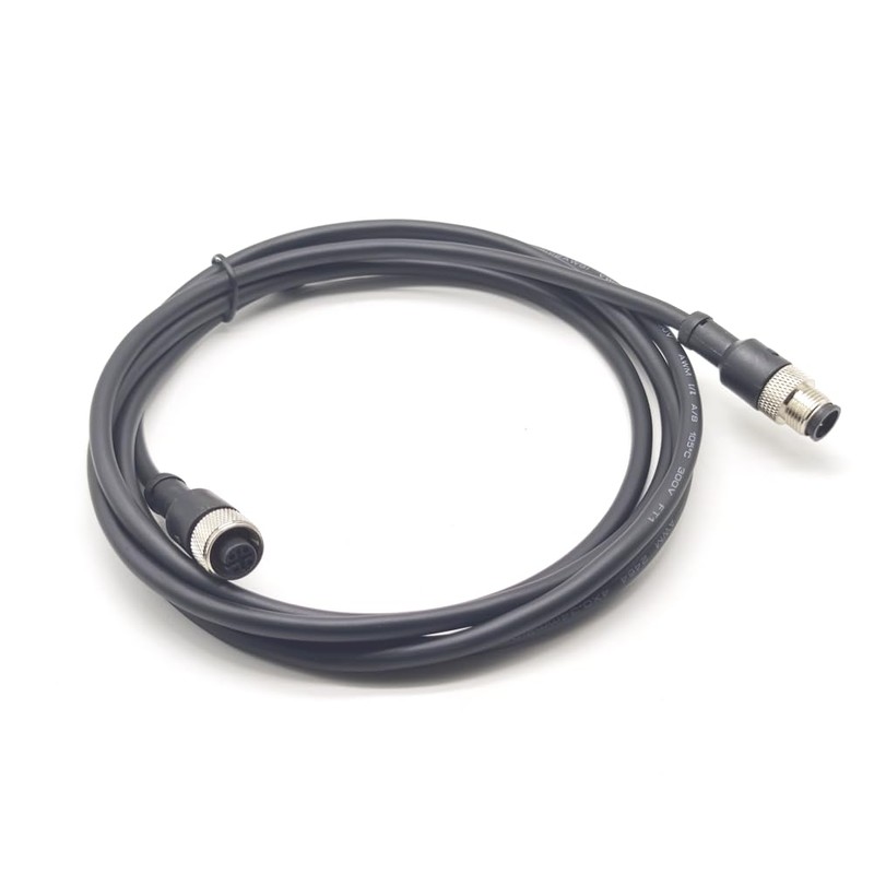 FOWIUNYE 6.56ft M12 4 Pins Male to Female Connector Cable,