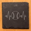 Slate Coasters with Baseball Heartbeat: Laser-Etched Fun for Sports Enthusiasts!