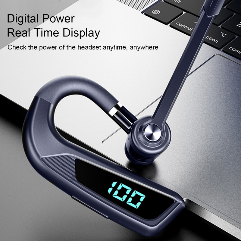 Bluetooth Earpiece Digital Display 270 Degree Rotation Wireless Handsfree Headset