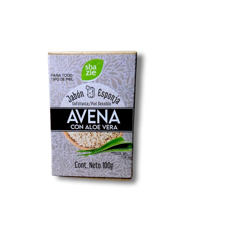 Jabón Natural de Avena y Aloe Vera -Sábila- con Esponja,