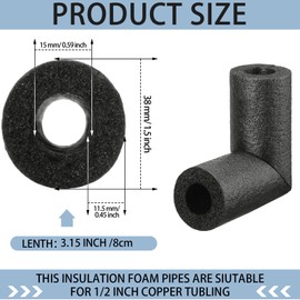 Frienda 8 Pack Pipe Insulation Foam Tube Elbow Insulation Tubing Elbows Water Freeze Protection Heat Preservation Foam Tube for Tubing Outdoor Water Pipe Protection (1/2 Inch)