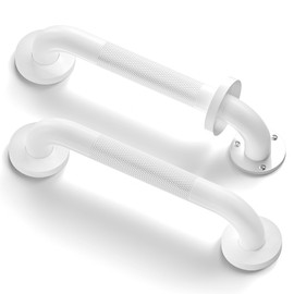 Grab Bars for Shower Heavy-Duty(2Pack) 12-Inch Knurled White ADA Compliant 500lbs for Bathroom Bathtubs Showers Toilet
