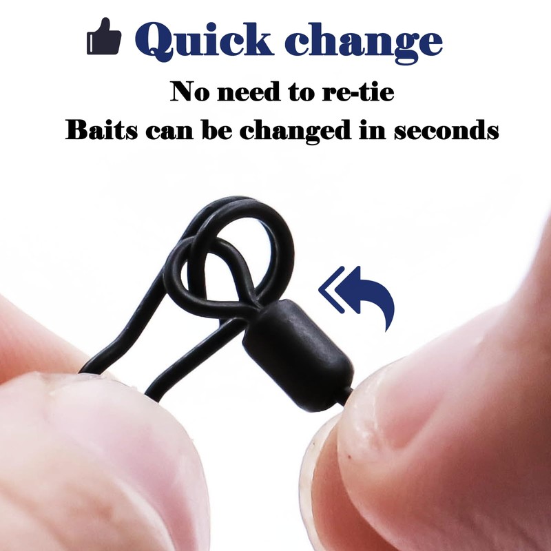 9KM DWLIFE Quick Change Link Clips 60Pcs Carp Fishing Swivels
