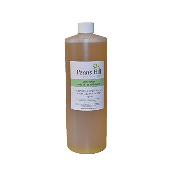 Organic Liquid Extra Virgin Olive Oil Castile Soap (Lemongrass)