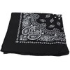 2X BLACK Bandana with WHITE square Paisley pattern ON BOTH