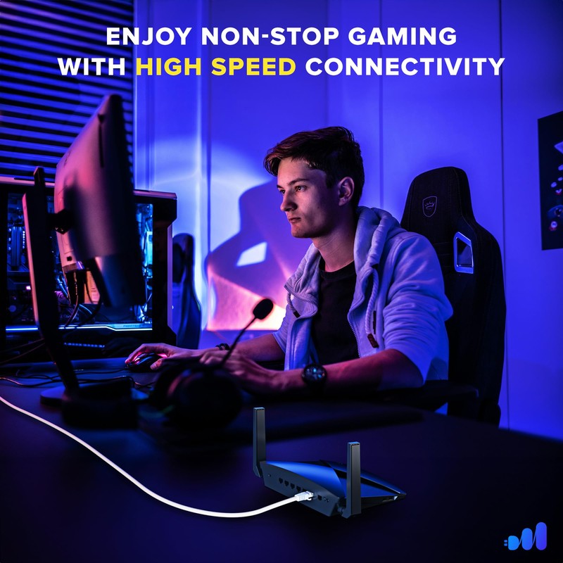 Maximm - Cable Ethernet CAT6 (1 pie), color blanco