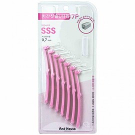 Dental interdental brush L type 7P SSS 0.7mm-pink 10ea