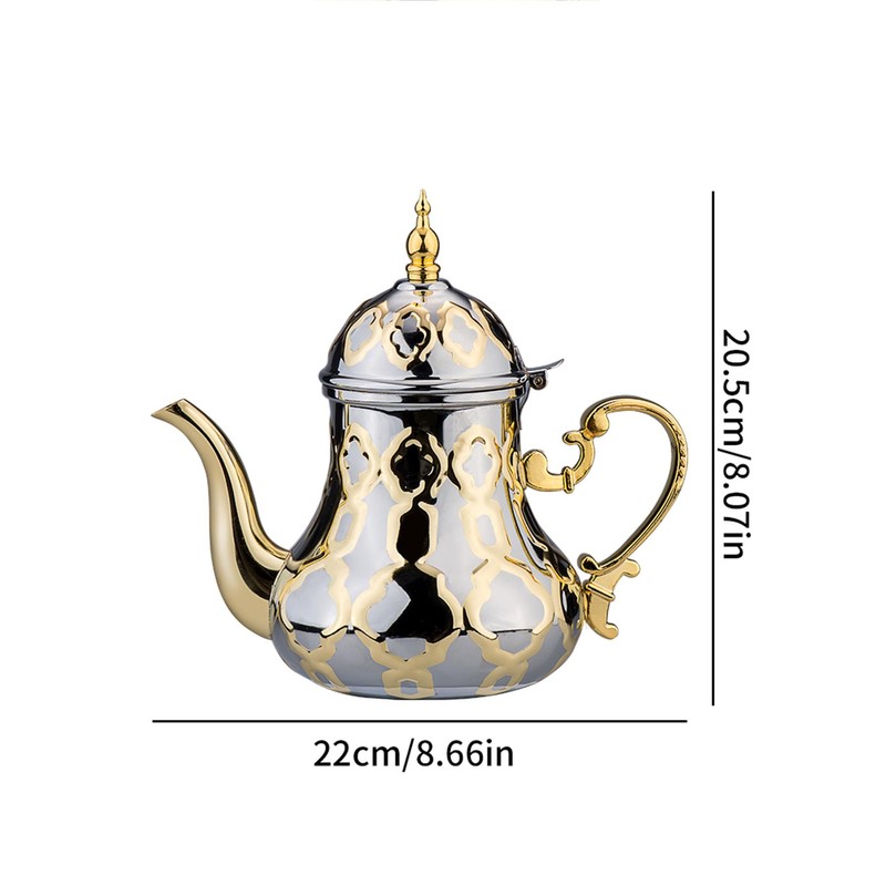 Moroccan Teapot 1.2L Arabic Style Stainless Steel Moroccan Traditional Religious