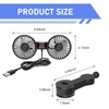Opuweiy Car Backseat Fan, USB Dual Head Vehicle Rear Seat