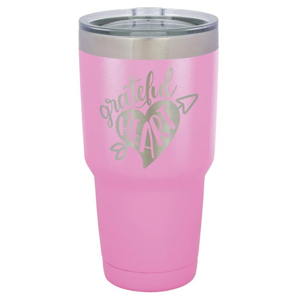 GRATEFUL HEART Light Purple 30 oz Tumbler With Straw and