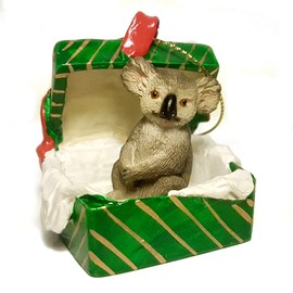 Conversation Concepts Koala Gift Box Christmas Ornament - Delightful, Gold