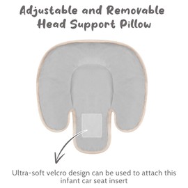 2 in 1 Infant Car Seat Insert Head and Body Support Set, Reversible Newborn Insert for Carseat with 3 Extra Strap Paddings, Soft Stroller Cushion Pillow Insert Girls, Fits for Stroller, Swing, Grey