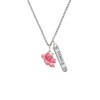 Delight Jewelry Silvertone Hot Pink Hibiscus Flower Silvertone Family Bar
