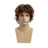 Wigs for Men, Short Curls, Brown Wigs, Synthetic Clothing, Replacement