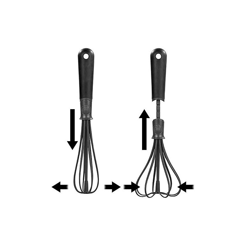 Rosenstein & Söhne Plastic Whisk: Flexible Whisk, Adjustable Width for