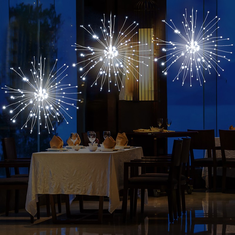 2Pcs Fireworks Light 150 LEDs Christmas String Lights with Remote