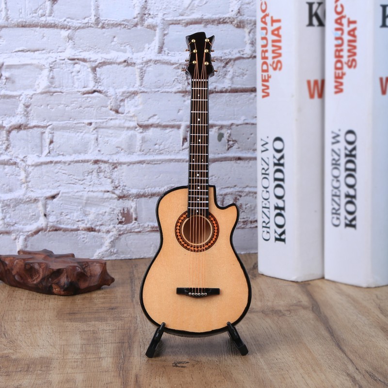 Miniature Acoustic Classical Guitar Model Mini Wooden Guitar Desktop Decoration