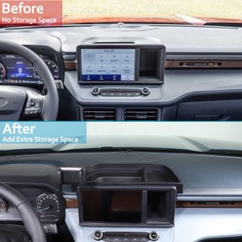 CHEAYAR Dashboard Storage Box Fit for Ford Maverick 2022, ABS Dash Panel Tray Organizer, Dash Tray Phone Holder Mount with Storage Box, Dash Center Console Table Storage Tray (Type A)