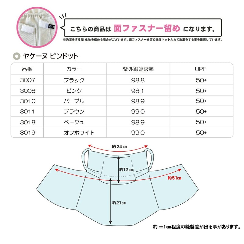 YAKeNU UV CUT MASK UV Protection Face Cover, Dot Yakenu,