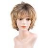 CGVG Ombre Blonde Wig Women's Short Curly Wavy Wig Women