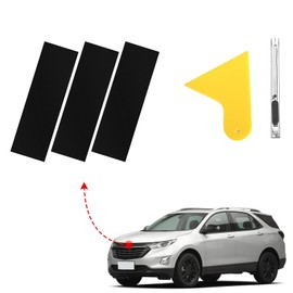 BLAKAYA 11.8" x 4" Bowtie Emblem Wrap Kit for Chevy Logo Overlay Vinyl Wrap with Spatula and Cutter 3 Pcs Matte Black