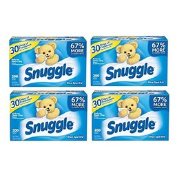 Snuggle Blue Sparkle Fabric Softener Dryer Sheets With Fresh Release, 200ct (4)