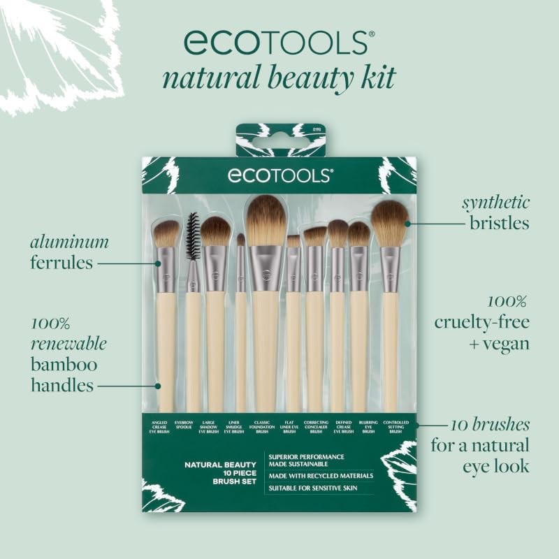 EcoTools Natural Beauty 10 Piece Brush Set - Vegan Tools