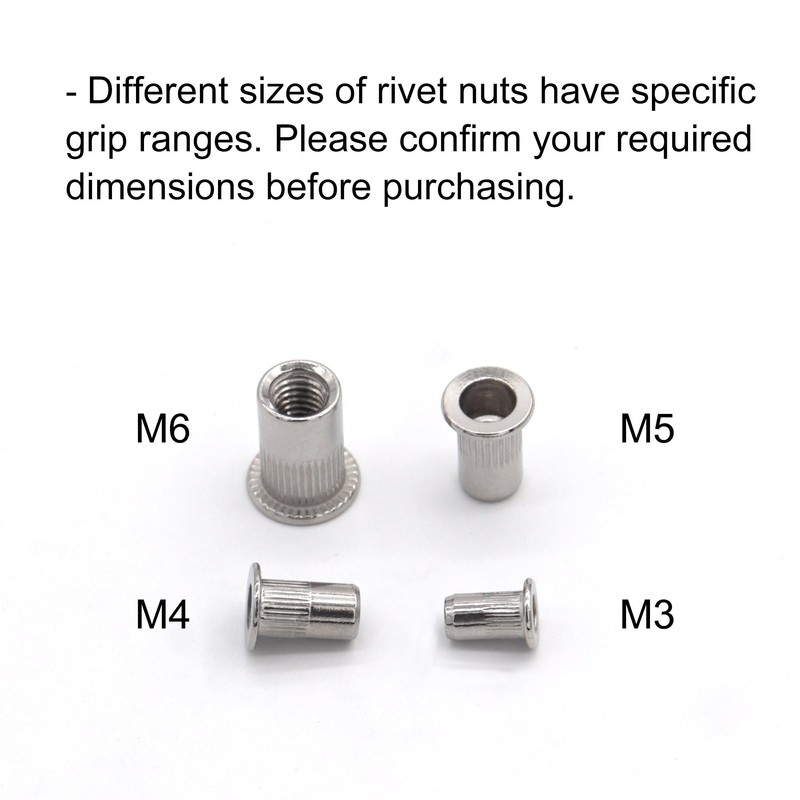 VictorsHome M3 Rivet Nuts, 304 Stainless Steel Flat Head Rivnut