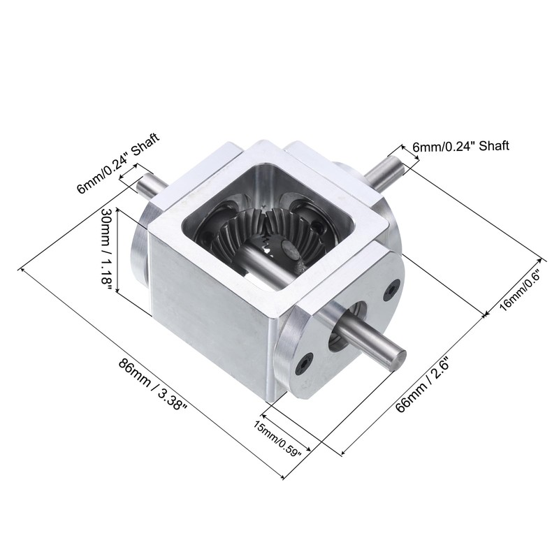 sourcing map Gear Box 90 Degree Right Angle Bevel Gearbox