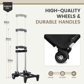 KSIBNW Rolling Laptop Bag for Women, Wheeled Teacher Tote Bag with Accordion Folder Waterproof Briefcases with 17 Inch Laptop Compartment and Detachable Dolly for Office, Work, Craft, Pink