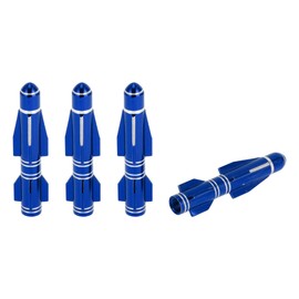 VekAuto 4 Pcs Tire Valve Stem Caps 7x70mm Tyre Valve Dust Covers for Car Truck Motorbike Bicycle Decorative Aluminum Alloy Blue