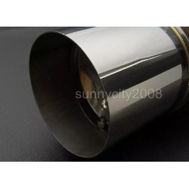 SDeelCase 4" Tip N1 Exhaust Stainless Muffler Resonator 2.5" Inlet w/ Silencer for VW