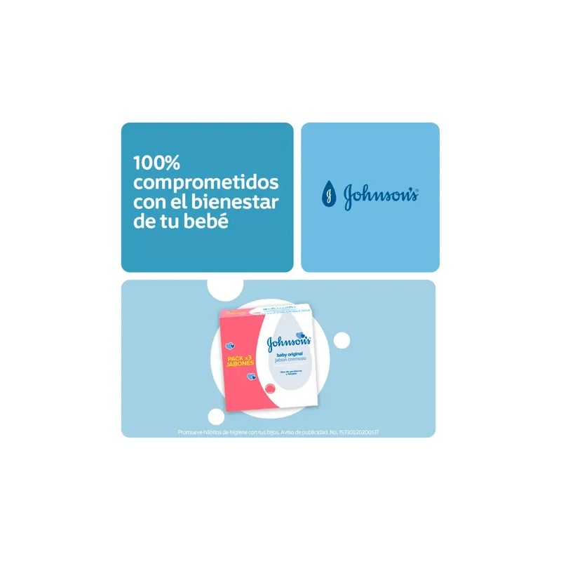 Jabón en barra para bebé Johnson's Original 75g 3-pack