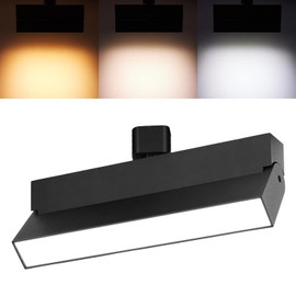 VANoopee 3-Color Dimmable H Track Lighting Heads H Type LED Track Light Heads Modern Ceiling Spotlight Fixtures for Kitchen Wall Art Shop, 3000K 4000K 5000K, Bright Flicker Free 100° CRI90+ Black 24W