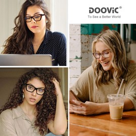 DOOViC 3 Pack Fashion Reading Glasses for Women Trendy Cat Eye Blue Light Blocking Computer Readers 2.00 Strength