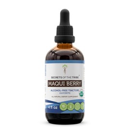 Secrets of the Tribe Maqui Berry USDA Organic | Alcohol-Free Extract, High-Potency Herbal Drops | Made from 100% Certified Organic Maqui Berry (Aristotelia chilensis) Dried Berry (4 oz)